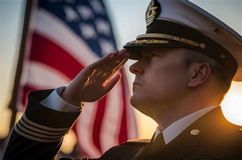 Premium AI Image | View of a veteran saluting the flag of the United ...