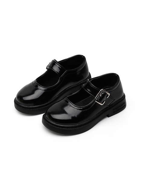 Harsuny Toddler Girl Black Mary Jane Uniform School Shoes Round Toe ...