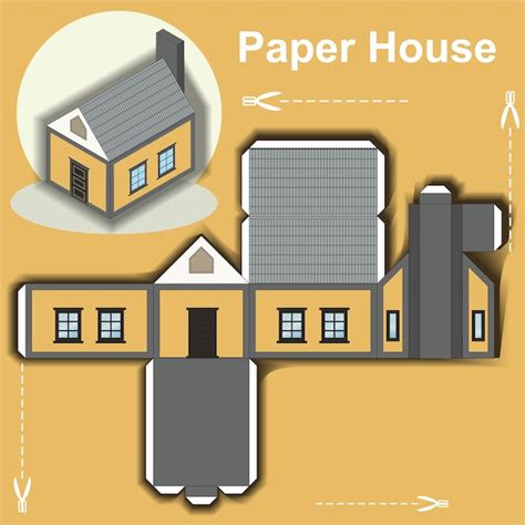 Premium Vector | Paper house template