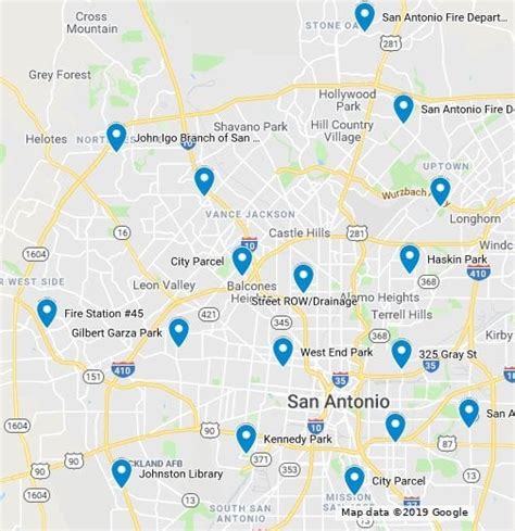 Map of all 17 google fiber hut locations in san antonio : sanantonio