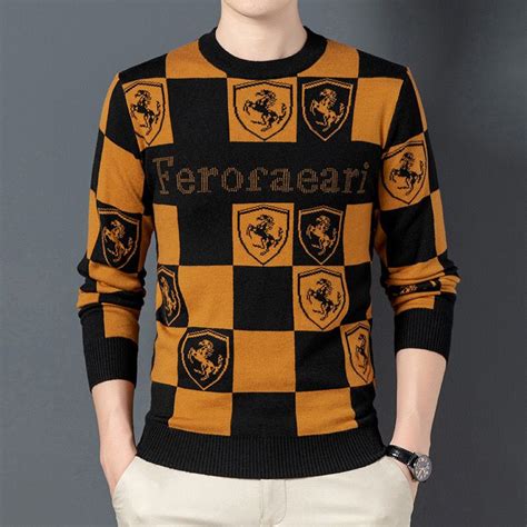 Ferrari clothing | Mens knit sweater, Dope outfits for guys, Knitwear men