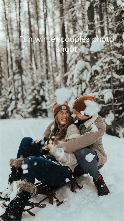 Fun winter couples photo shoot | Pinterest