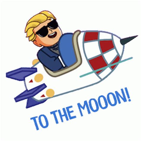 Rocket Moon Sticker - Rocket Moon Lfg - Discover & Share GIFs | Gif ...