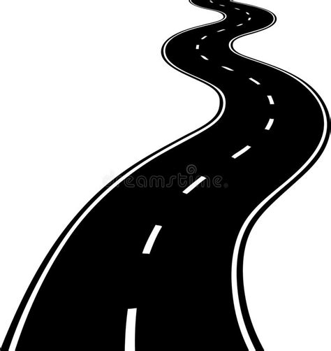 Road Black and White Illustration Stock Vector - Illustration of vector ...