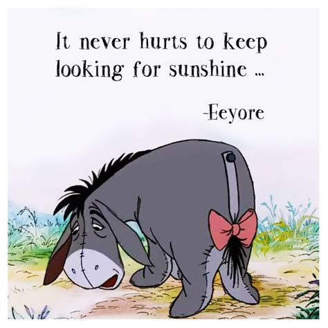 SUNSHINE always FOLLOWS the RAIN … | Eeyore, Eeyore quotes, Winnie the ...