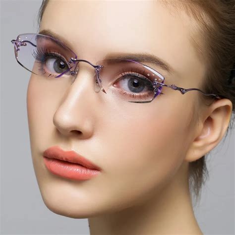 wholesale Diamond glasses radiation resistant rimless glasses titanium ...