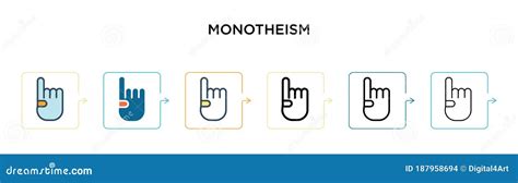 Monotheism Vector Icon in 6 Different Modern Styles. Black, Two Colored Monotheism Icons ...