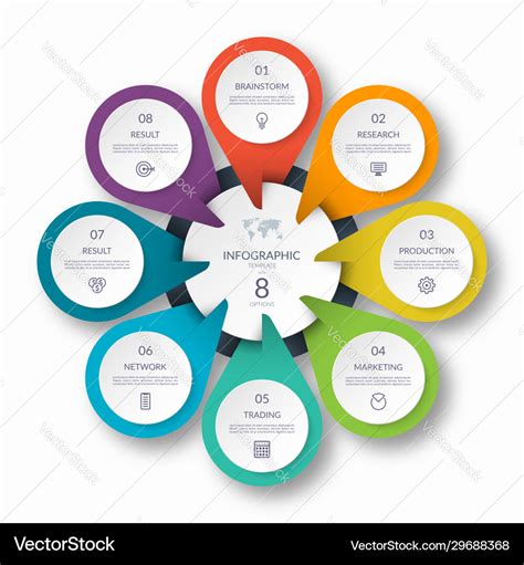 Infographic circle diagram template with 8 options