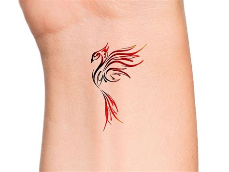 Red Phoenix Temporary Tattoo - Etsy | Small phoenix tattoos, Tattoos ...