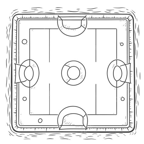 Sketsa Garis Besar Gambar Kotak Gawang Sepak Bola Vektor, Menggambar ...