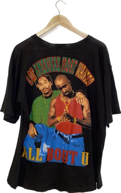 VINTAGE 2PAC SNOOP Dogg 2 Of Amerikaz Most Wanted Tupac Rap Tee Bay ...