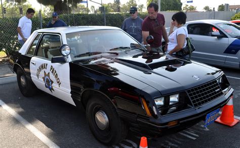 Just A Car Guy: earlyt 1980's Mustang cop car from California Highway Patrol