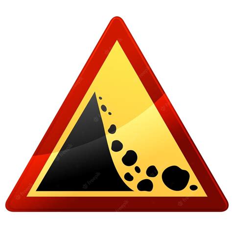 Premium Vector | Falling Rocks Road Sign