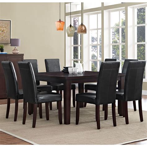 Simpli Home Acadian 9-Piece Midnight Black Dining Set-AXCDS9-ACA-BL ...