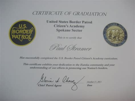 Paul Stramer - Lincoln County Watch: Border Patrol Citizens Academy Graduation