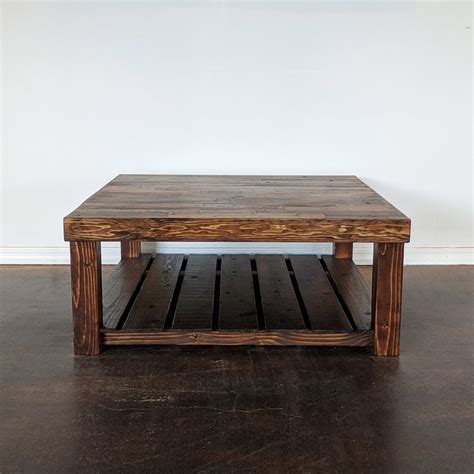 Reclaimed Wood Square Coffee Table Living Room Square Accent - Etsy