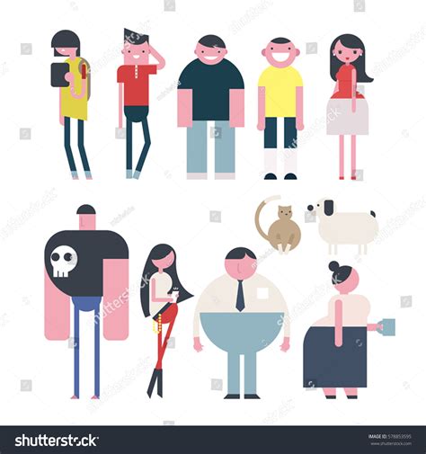 ilustración vectorial de caracteres de personas: vector de stock (libre de regalías) 578853595 ...