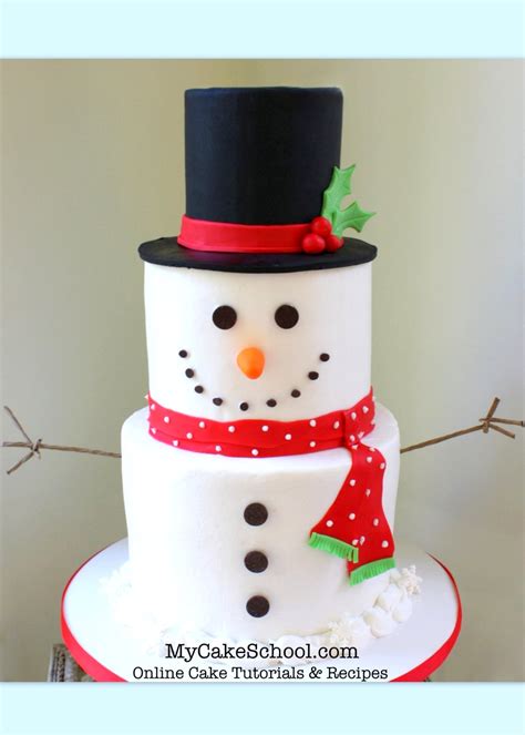 Tiered Snowman Cake Tutorial - My Cake School