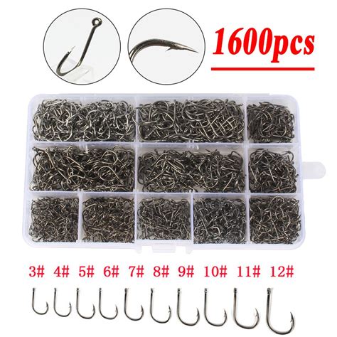 1600pcs With Ring Hook Carp Fish Hooks High Carbon Steel Barbed Sharp ...