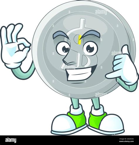 Call me silver coin cartoon character with mascot Stock Vector Image & Art - Alamy