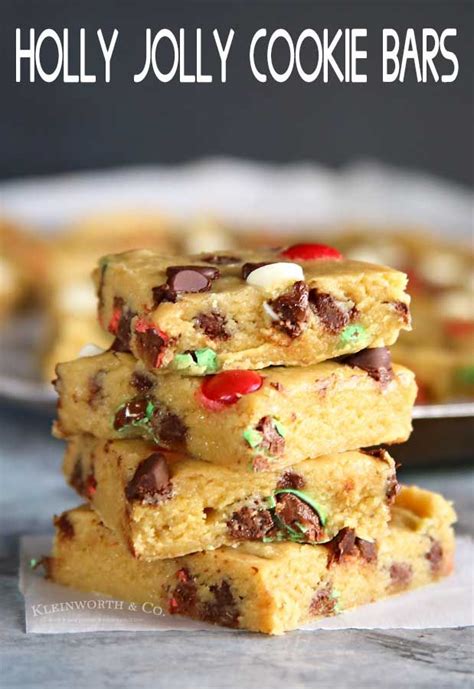 Holly Jolly Cookie Bars are an easy to make Yummy Bar Recipe that are perfect for leaving under ...