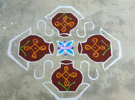 Pot Kolam in 15 dots – Kolams of India