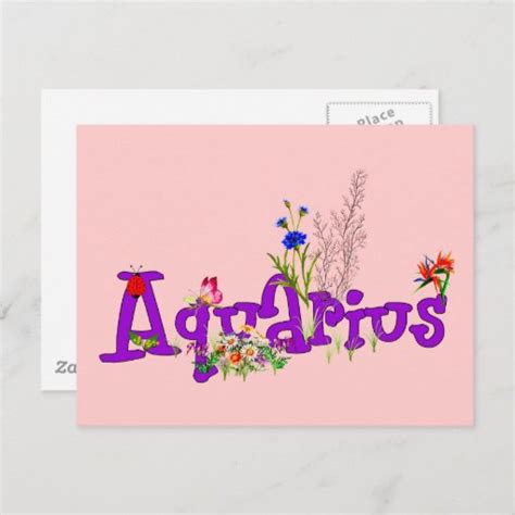 Aquarius Flowers Postcard | Zazzle