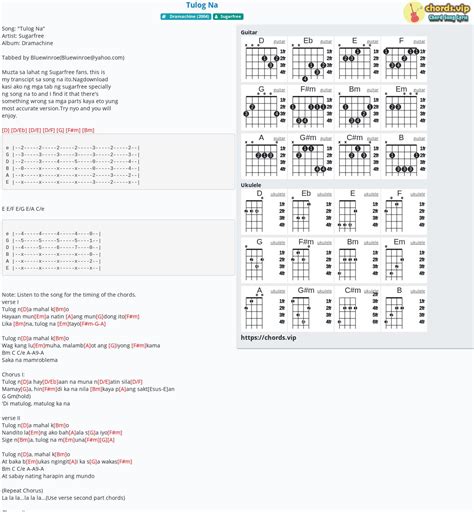 Chord: Tulog Na - tab, song lyric, sheet, guitar, ukulele | chords.vip