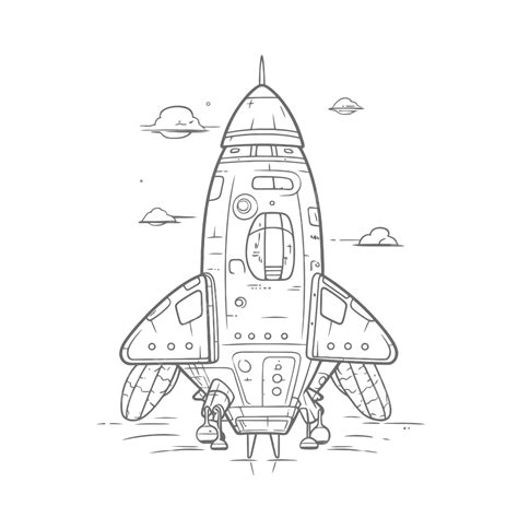 Spaceship Coloring Pages Outline Sketch Drawing Vector, Spaceship Drawing, Wing Drawing, Space ...