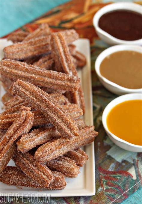 Homemade Churros With 3 Dipping Sauces - SugarHero