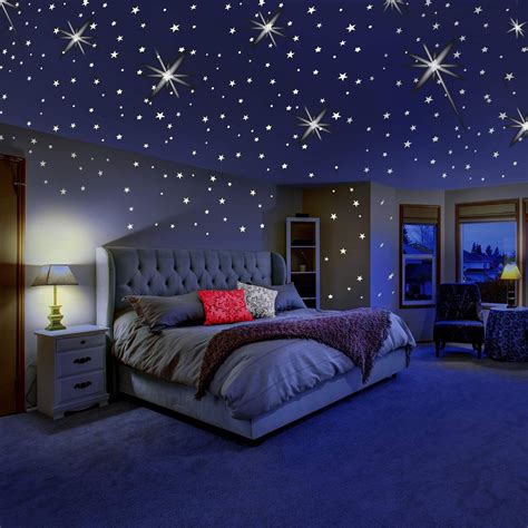 Amazon.com: Glow in The Dark Stars for Ceiling or Wall Stickers - Glowing Wall Decals Stickers ...