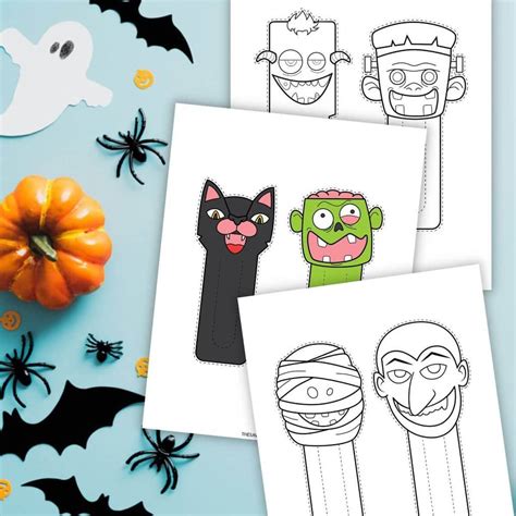 Free Printable Halloween Bookmarks for Kids to Color