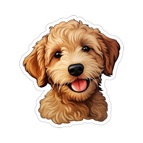 Goldendoodle Sticker Decal, Dog Puppy Art Vinyl Laptop Cute Waterbottle Tumbler Car Waterproof ...