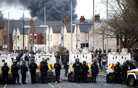 Northern Ireland protests: Bus set on fire during evening of violent ...