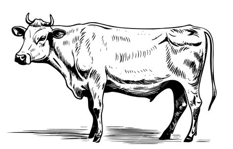 Premium Vector | Farm cow hand drawn sketch illustration livestock