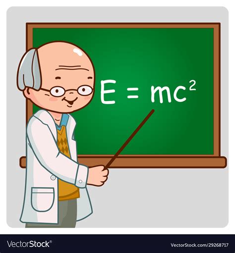 Science teacher teaching at class Royalty Free Vector Image