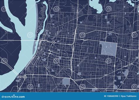 Map of the City of Memphis , Mississippi, USA Stock Illustration ...