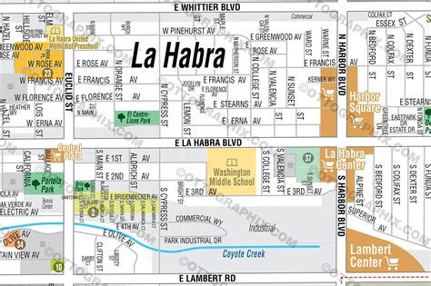 La Habra Map, Orange County, CA – Otto Maps