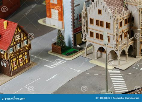 Model Railroad on the Miniature Model Scene. Stock Photo - Image of environment, city: 105836606