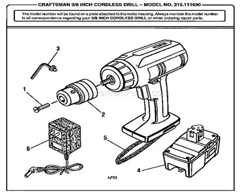 Craftsman 315111990 - 3/8" Cordless Drill - eReplacementParts.com