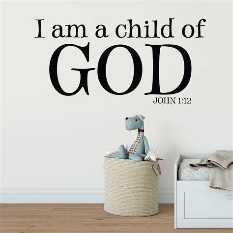 I am a child of God John 1:12 Bible Verse Wall Decal Vinyl | Etsy