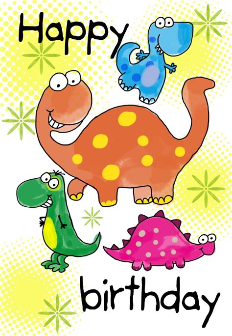 Printable Dinosaur Birthday Card