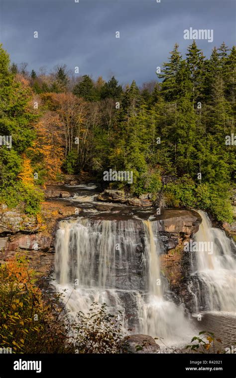 Blackwater Falls in autumn in Blackwater Falls State Park in Davis ...