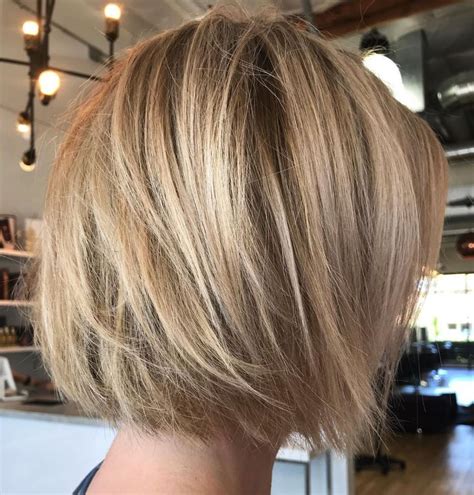 One-Length Caramel Blonde Bob with Fringy Ends | Wavy bob hairstyles ...