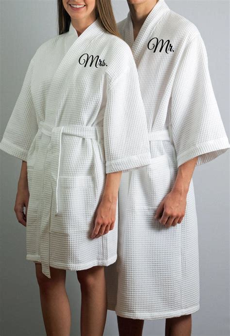 Set of 2 Robes Mr and Mrs Robes Anniversary Gift Wedding Gift Cotton Anniversary 1st Anniversary ...