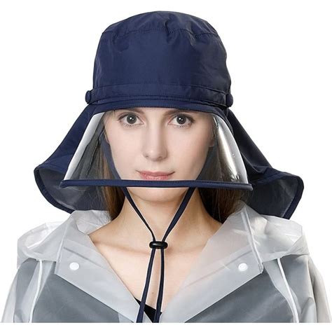 Women's Rain Hats Waterproof Rain Hat Wide Brim Bucket Hat Rain Cap - Cl4057blue Pliad - C01923C059S