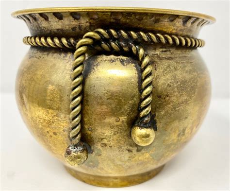 Brass Indoor Planter Brass Flower Pot With Rope Tassel Brass - Etsy