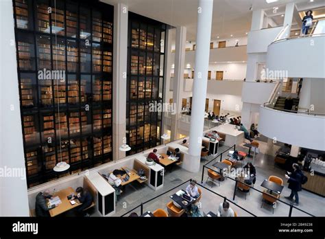 London / UK – March 6, 2020: Interior of the British Library, including a view of the King’s ...