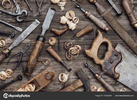 Old used woodworking tools Stock Photo by ©stokkete 170232466