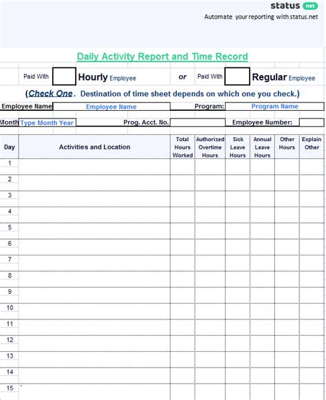 3 Best Examples: Daily Report Template | Free Templates Download